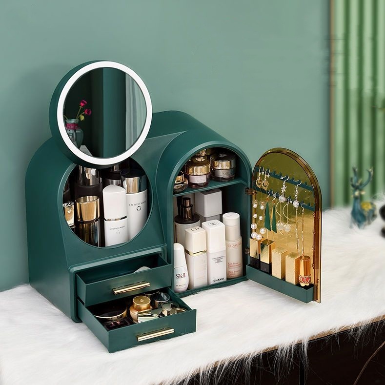 ネットレッド 化粧品 整理し メイクボックス 多機能 ファッション 3色 デスクトップ スキンケア用品 収納 ボックス