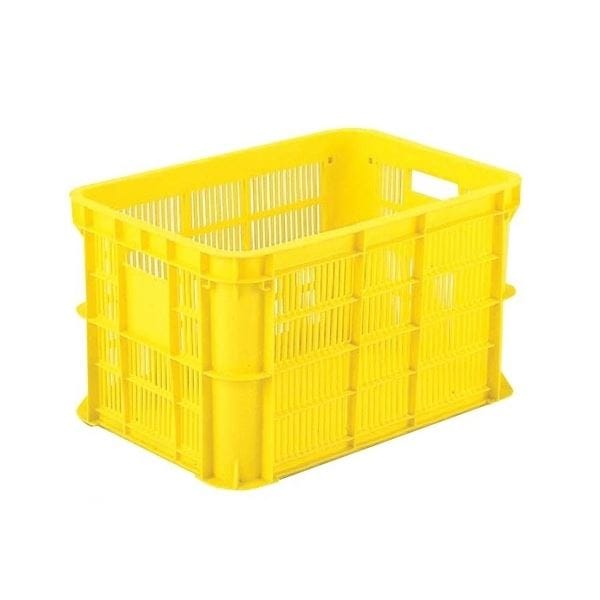 (6個セット) リステナー/網目コンテナボックス (MB-20B) イエロー メッシュ構造 (みかん 果物 野菜等収穫 保管 保存 物流)