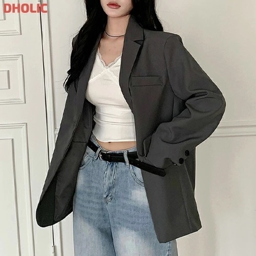 [メガ割りSALE]ワンボタンルーズジャケット