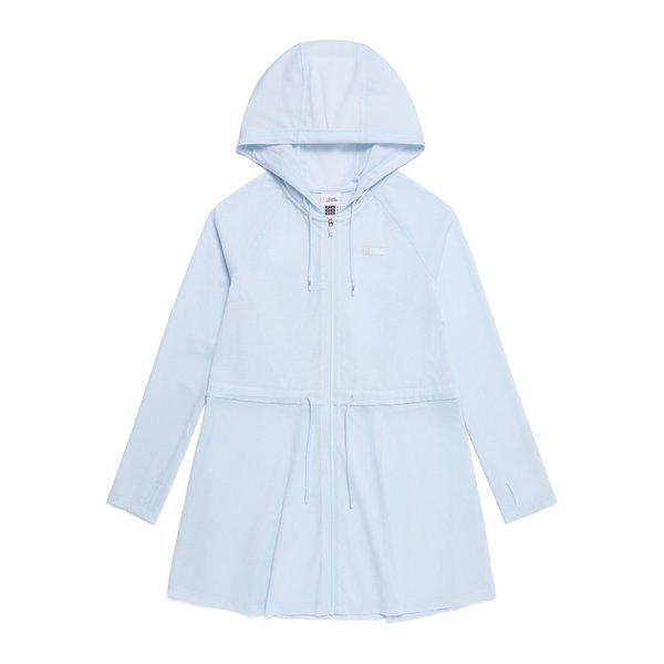 N262WRG430 女性カバーアップ ミドルヒップ丈 メッシュジップアップ SKY BLUE