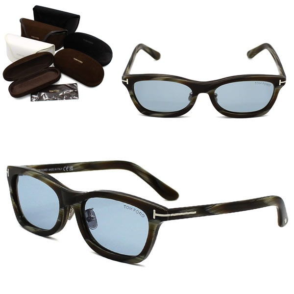 サングラス FT1276-D/S 62A 53 TF1276 EYEWEAR アジアンフィット ブラウンササ ライトブルー メンズ レディース ユニセックス