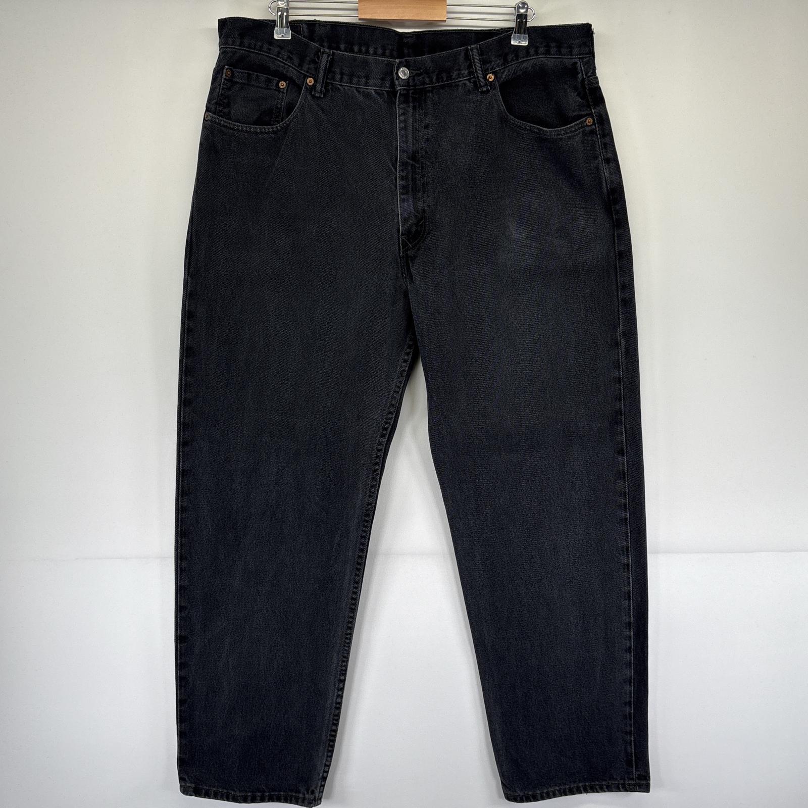 古着 デニムパンツ 550 テーパード ジーンズ ジーパン 5ポケット 長ズボン 大きいサイズ w42 L32 ブラック メンズ