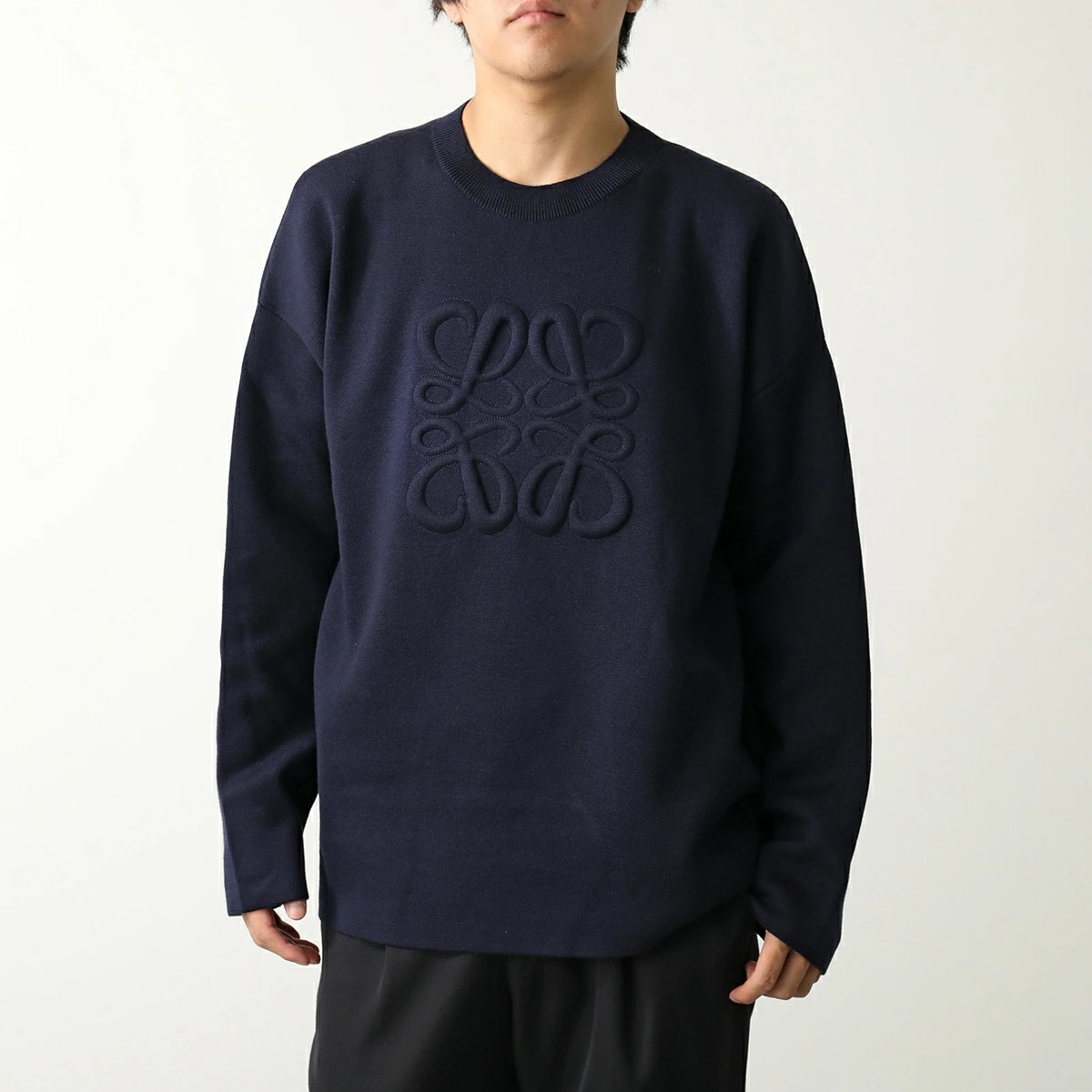 ロエベ　クルーネックニット　セーター　グレー　M 楽天市場】ロエベ LOEWE クルーネックニット メンズ h526y14kee