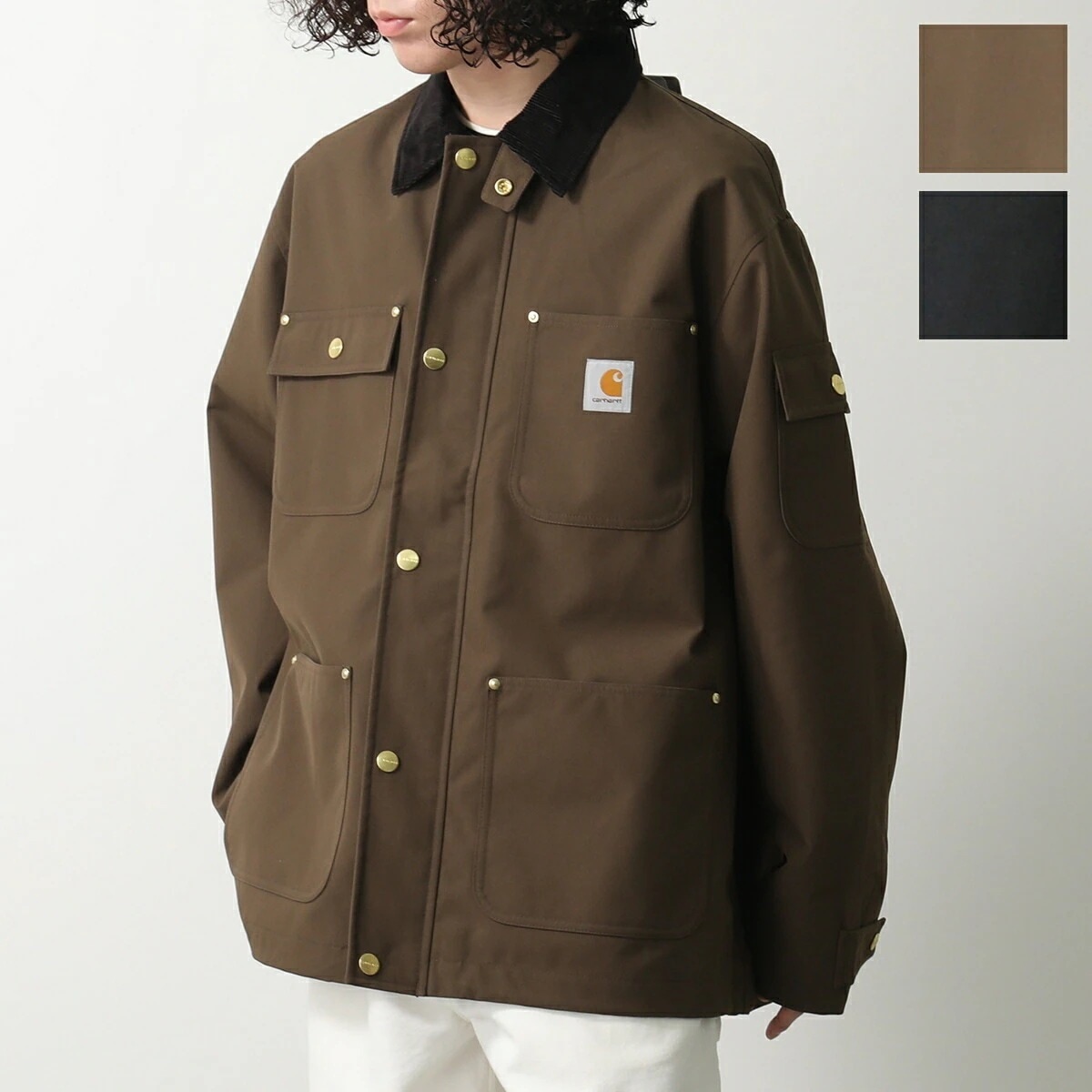 Carhartt カーハート ナイロンジャケット CLAPTON JACKET クラプトン I034424 メンズ コーチジャケット コーデュロイ スクエアラベル カラー2色