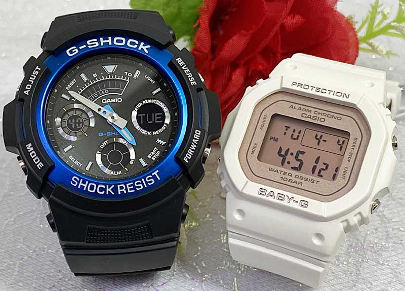 恋人たちのGショック ペアウオッチ Gショック ペア G-SHOCK BABY-G ペア腕時計 カシオ 2本セット アナデジAW-591-2AJF BGD-565SC-4JF g-shock