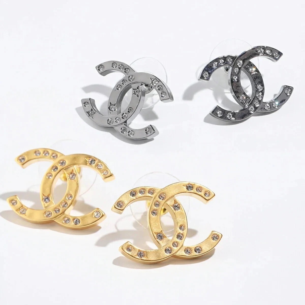 CHANEL シャネル ピアス ABE517 B18474 レディース ココマーク CCマーク メタル ラインストーン スター スタッド NAACB