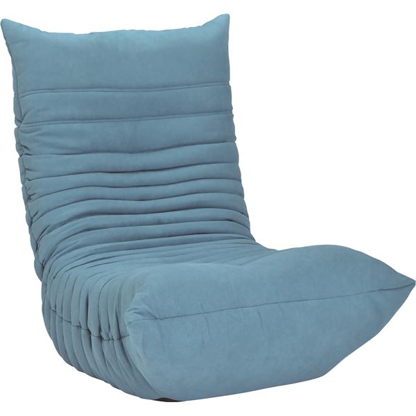 リクライニングソファー/座椅子 (1人掛け用 ブルー) 幅77cm ファブリック スチール ウレタン 完成品 (リビング)