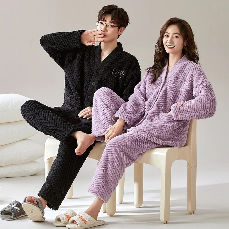 もこもこカップルパジャマルームウェア上下セットペアルック長袖部屋着レディースメンズ寝間着モコモコ秋冬お揃い結婚祝い