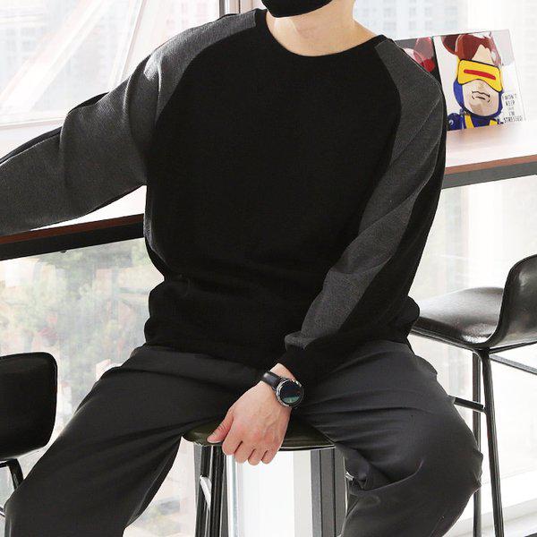 WET メンズ ビッグサイズ ボニータ ワッフル配色 長袖Tシャツ