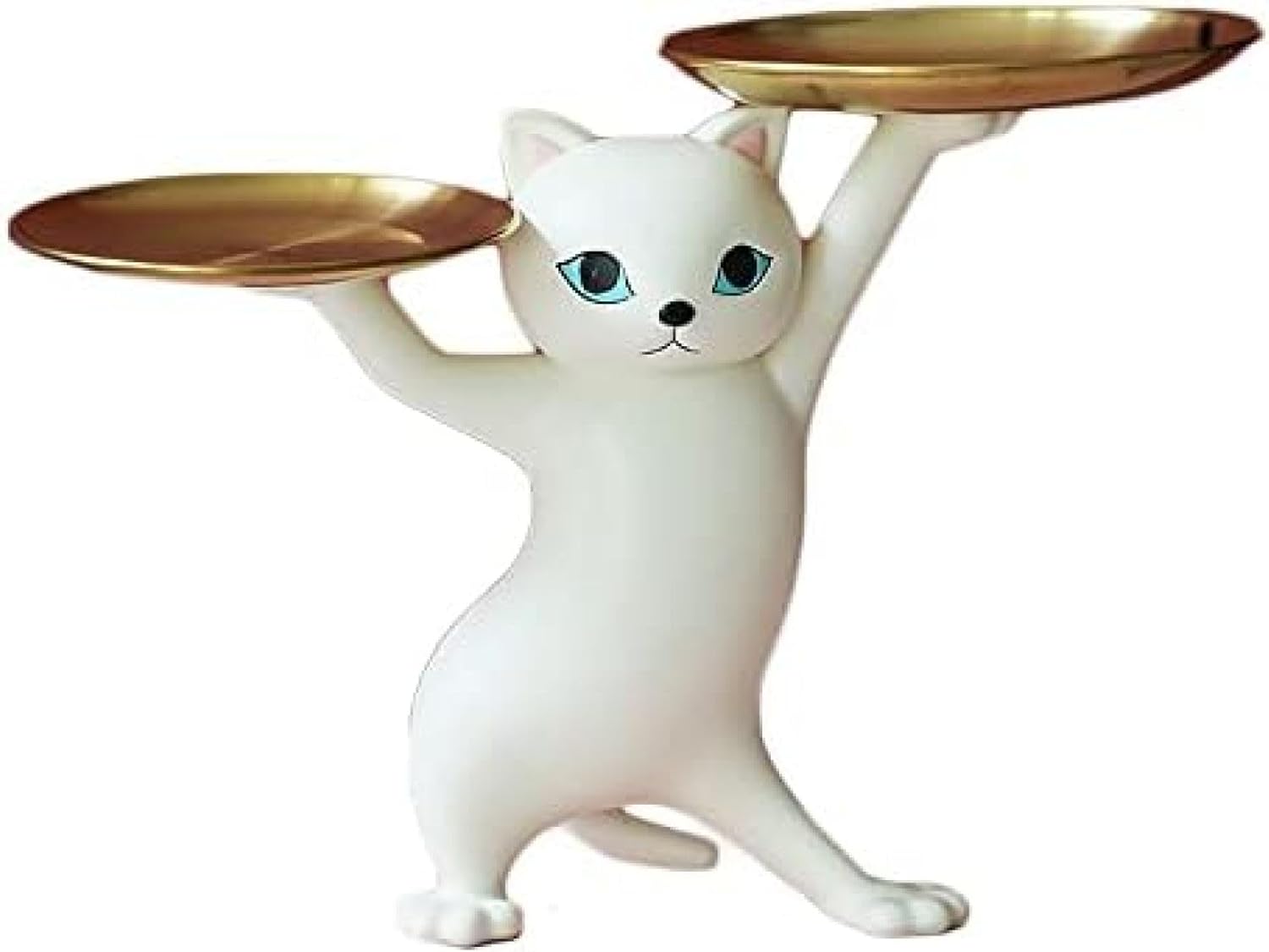 【20%OFFクーポン】招き猫 置物 玄関 鍵置き 置物 おしゃれ 鍵置き 皿を捧げるネコ ねこ 猫ちゃん キー収納 小物 財布 口紅の収納 樹脂置物 人気 実用性が高い パーティーに最適 3D フィ