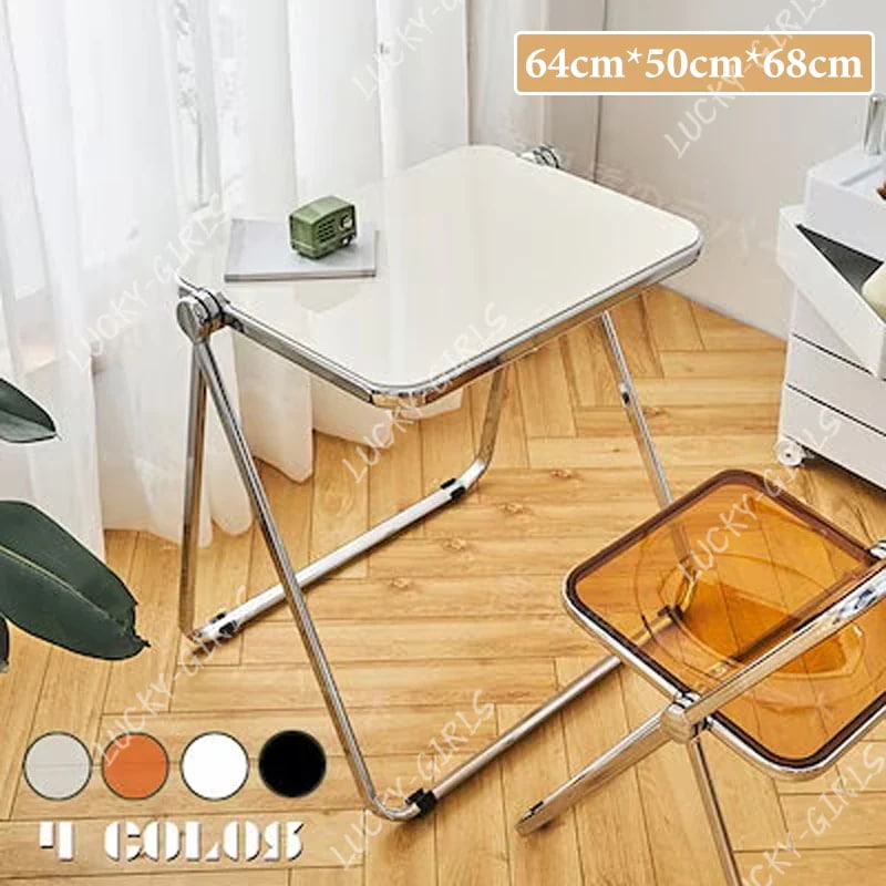 透明な折りたたみテーブル 韓国ファッション クリアテーブル アクリル製折りたたみテーブル 折りたたみテーブル スチールフレームテーブル デスク 5,997円