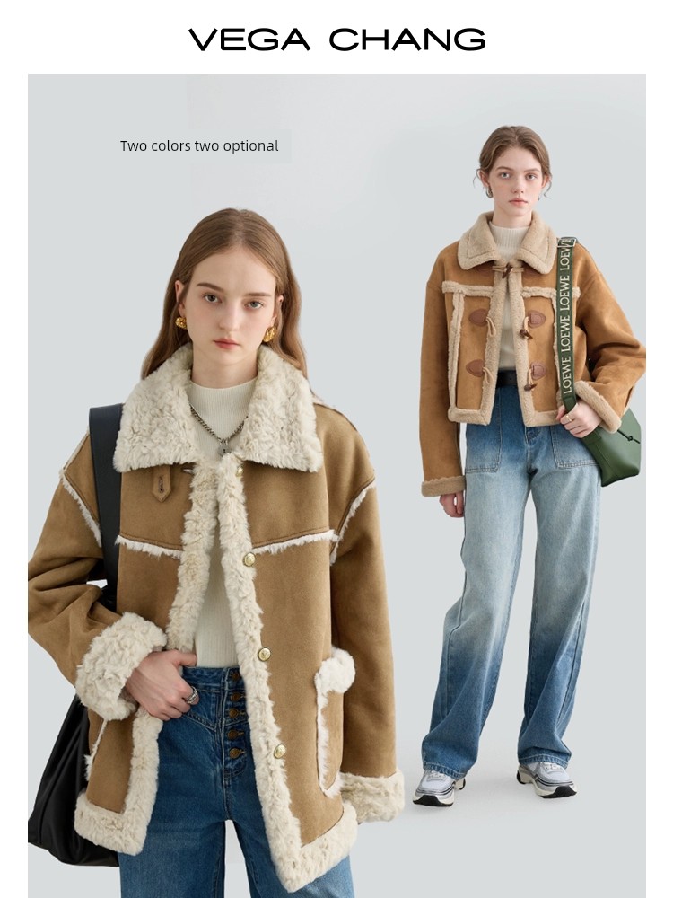 ファーワンピースラペルショートコート