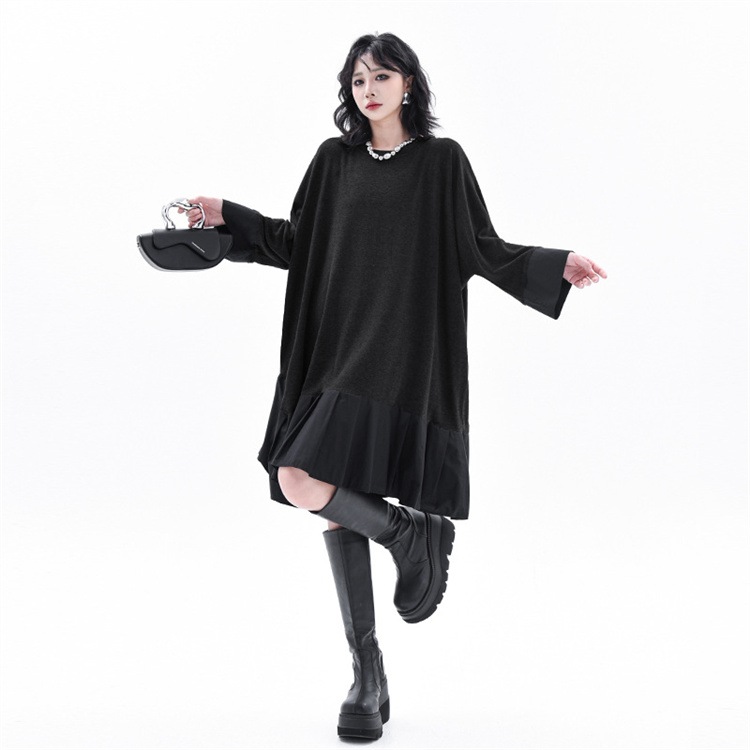 激安セール 春の新作 カラーコントラスト パーカードレス 着痩せロングシルエット 2色選択可 45-90kgマルチサイズ 日常使いやすい 軽やか素材 動きやすいデザイン