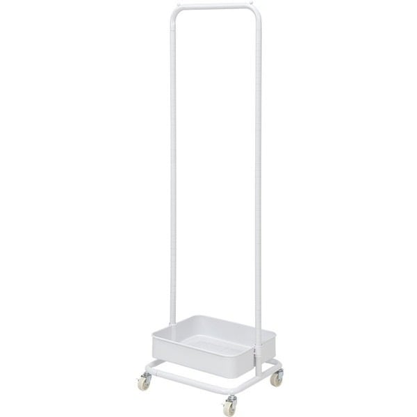 KR-3368WH ホワイトウォッシュ [ハンガーラック 幅42cm バスケット キャスター付き 組立式] メーカー直送
