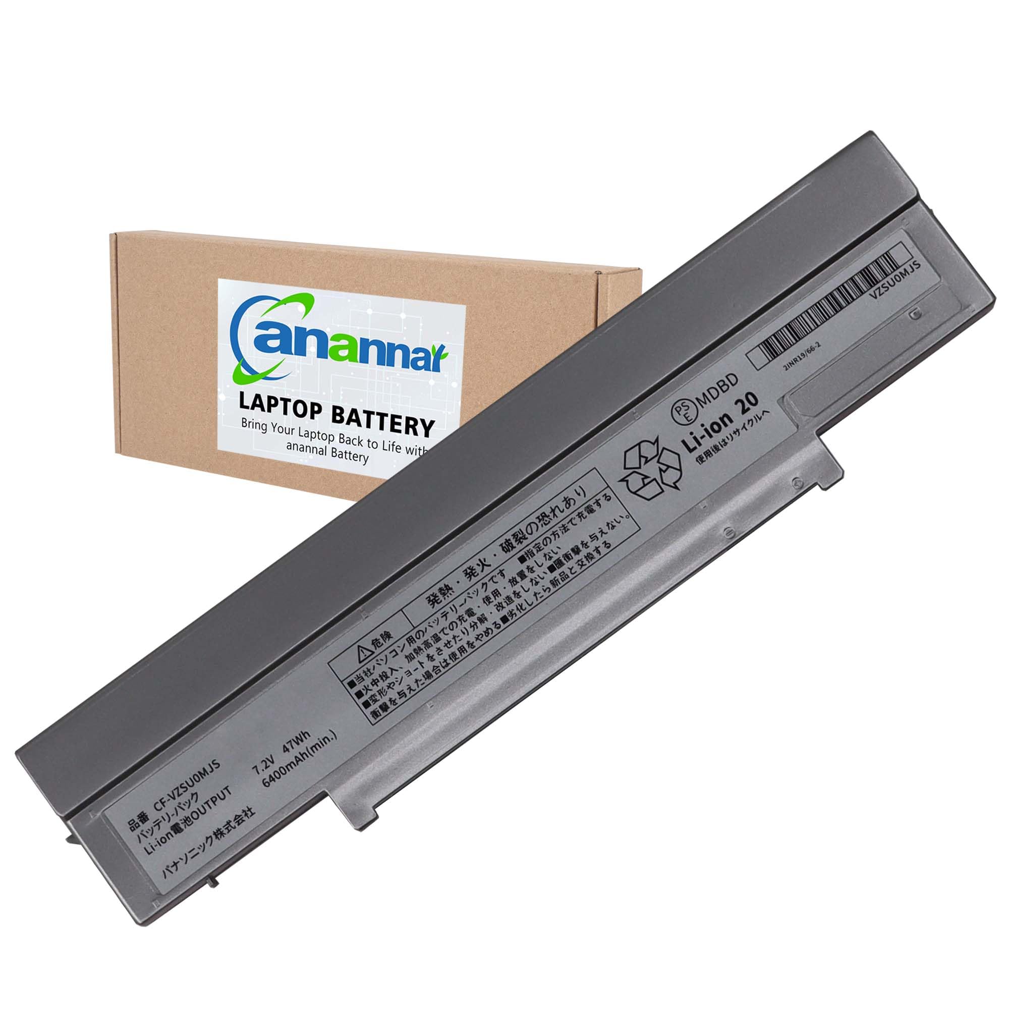 【増量】anannal cf-vzsu0mjs 用 バッテリー For Panasonic CF-SZ5 CF-SZ6 CF-VZSU0MJS 6400mAh 7.2V 白い対応用 大容量 高性能 ノ