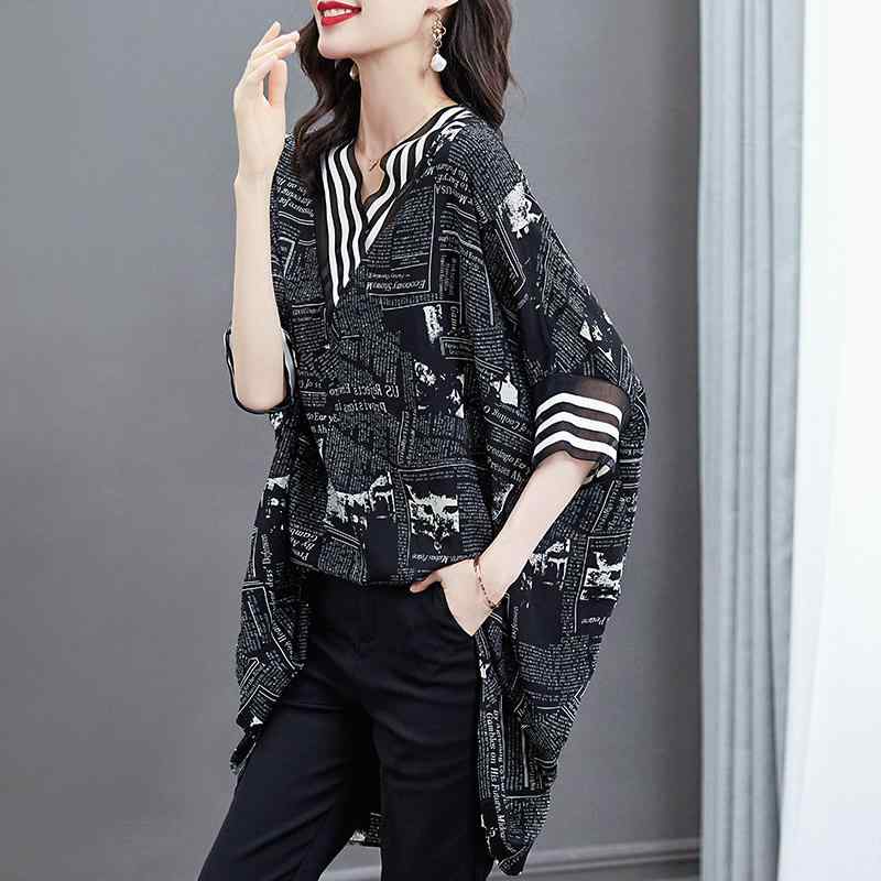 コーデ レディース ファッション オシャレ カワイイ シンプル きれいめ ナチュラル 上品カジュアル 婦人服 ハイエンド シフォン Tシャツ サイズ プリント トップス