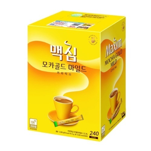 モカゴールドマイルド コーヒーミックス 12g x 240本入韓国インスタントコーヒー まろやかマイルドカフェ コーヒースティック 大容量 お徳用業務用 韓国人気 おうちカフェ コーヒーミックス