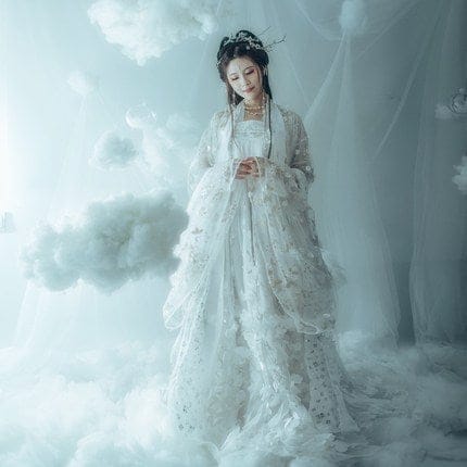 migyueguag 漢服 レディース 中国風 スーパーフェアリー 古代衣装 学生 大きい袖シャツ 胸丈 ルースカート 秋冬 古代風 婦人服30%までに制限