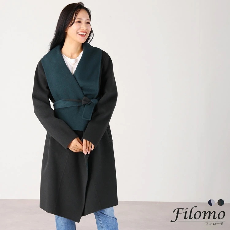 [Filomo]カシミヤブレンドウールラップコート