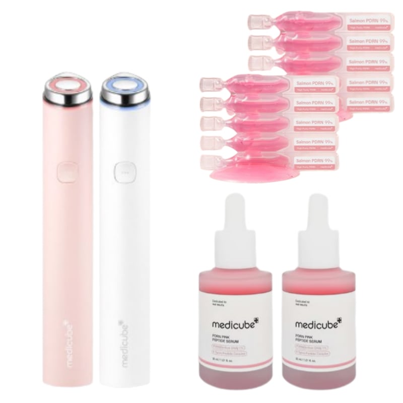 【only1点】PDRNピンクアンプル×2+ ごめんブースターミニ+ピンク原液10EA/韓国美容液/レッドケア/限定ポーチ付き/ブースタープロミニ正規品/韓国 コスメ セット売り/美顔器 おすすめ