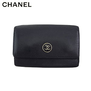 シャネル CHANEL チェーンココマーク スモールフラップウォレット AP3055 二つ折り財布 キャビアスキン ブラック / 083779