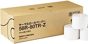 東芝TEC純正 58mm幅 感熱レジロールペーパー（芯なし） 58R-80TR-Z 20巻 4,564円