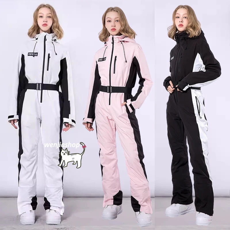 スノーボードウェア つなぎ 上下セット レディース スキーウェア オールインワン パンツ 韓国風 スノボウェア 防水 防寒防雪保温防風通気レディースウェア