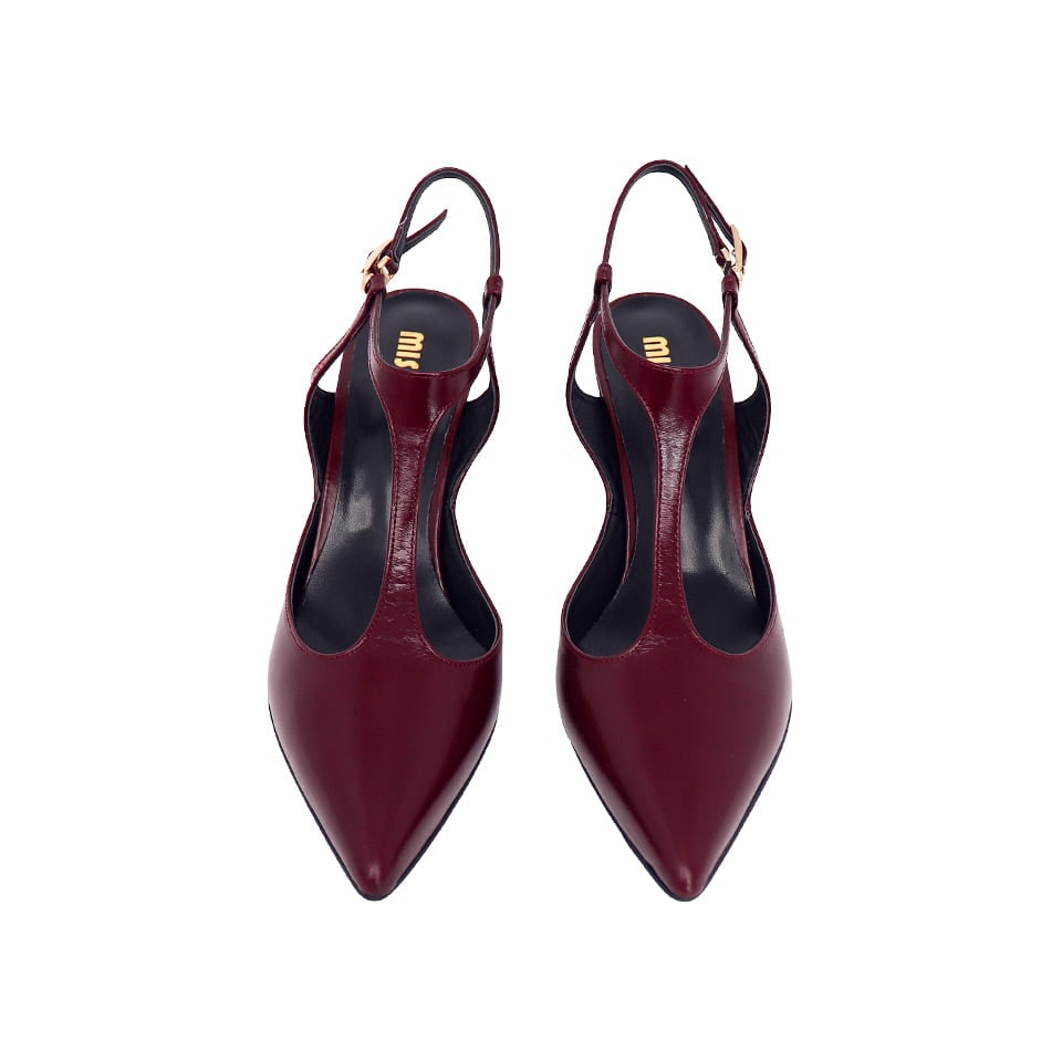 Tストラップハイヒール[ワイン]
