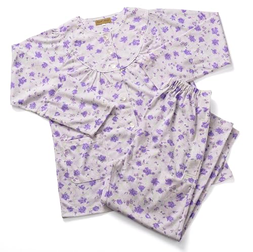 trust map 介護 パジャマ 通年用 レディース セミオープン 寝たきり 術後 入院 点滴中 のお着替えサポート カラー選べるタイプ (ラ