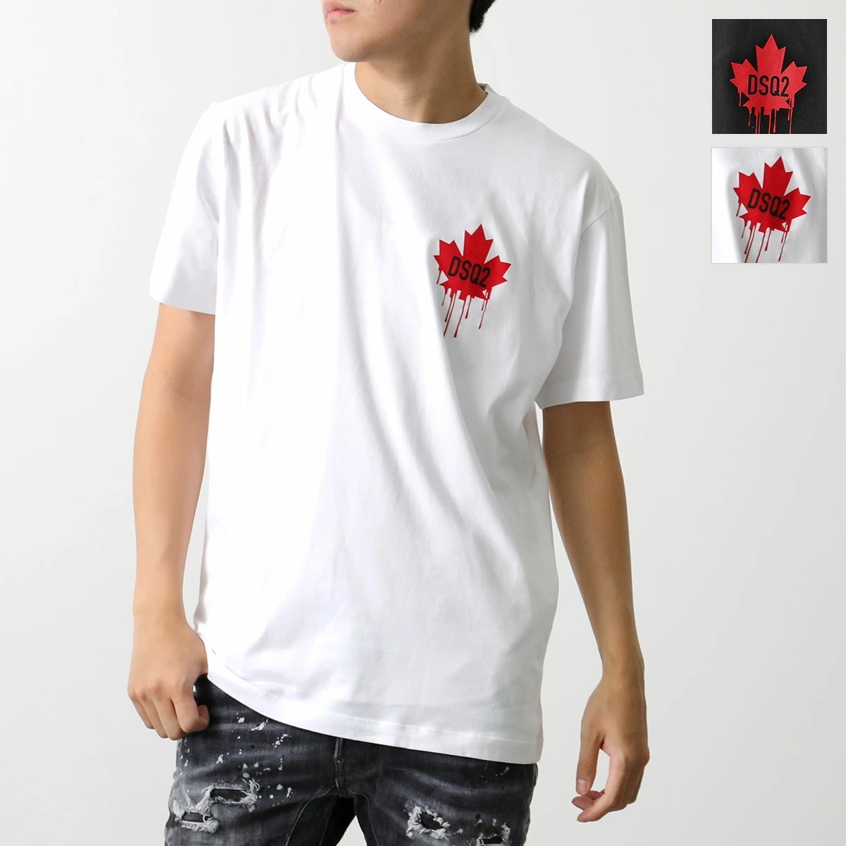 DSQUARED2 ディースクエアード Tシャツ S74GD1358 D20014 メンズ 半袖 クルーネック カットソー コットン ロゴ カラー2色