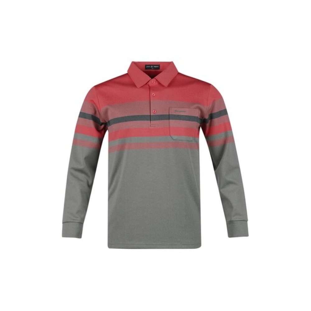 (ラックスゴルフ) ラックスゴルフジャンピールメンズマルチストライプカラー長袖ゴルフシャツ JP4A421