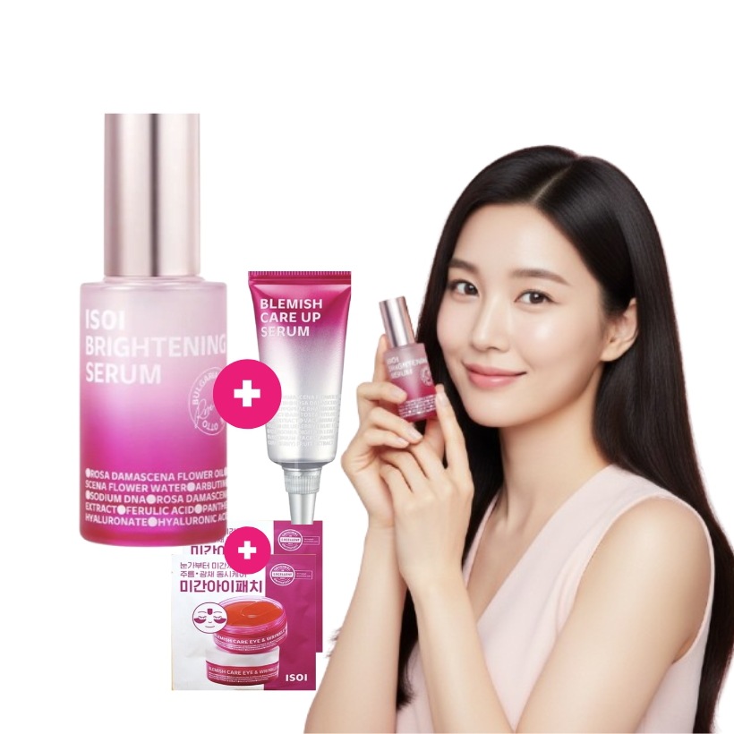 【セット】ブライトニングセラム 40ml+10ml+アイパッチ / PDRN ローズ 美容液 くすみ エイジング ヒアルロン酸 /ブレミッシュケアアップセラム/グルタチオン