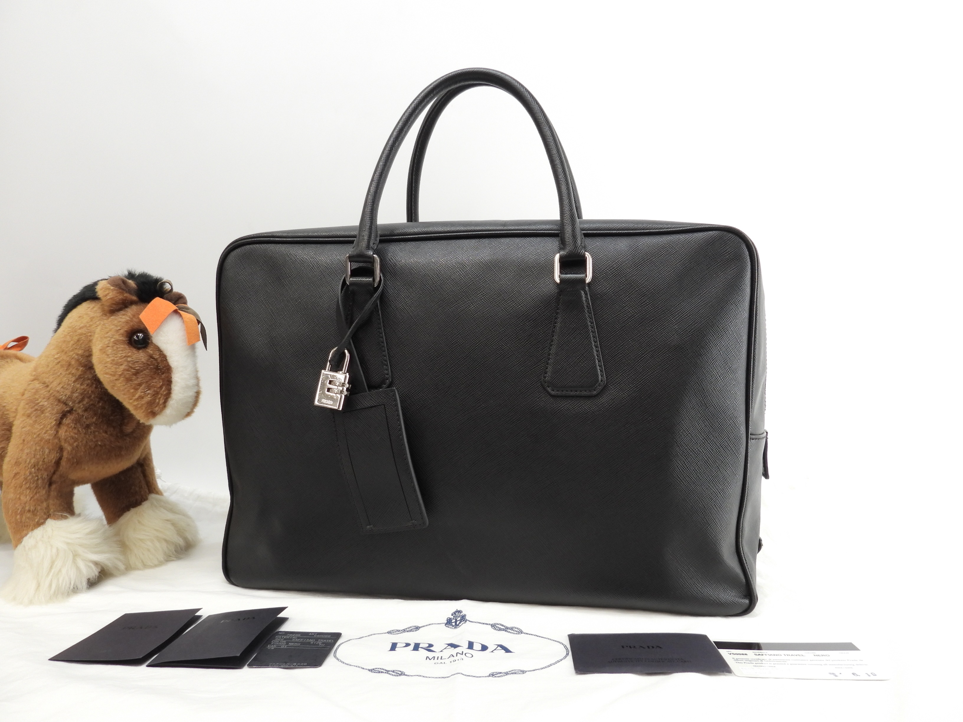 ブリーフケース サフィアーノ 黒 書類カバン ドキュメントケース VS0088@208