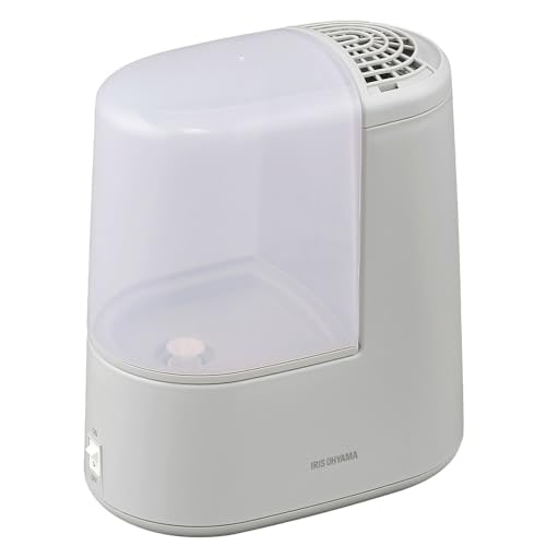 アイリスオーヤマ 加湿器 スチーム式(加熱式) 加湿量 260ml タンク容量 2.4L 7畳 9時間連続加湿 アロマ対応 小型 卓上 デスク用 AHM-H26B-H ミストグレー