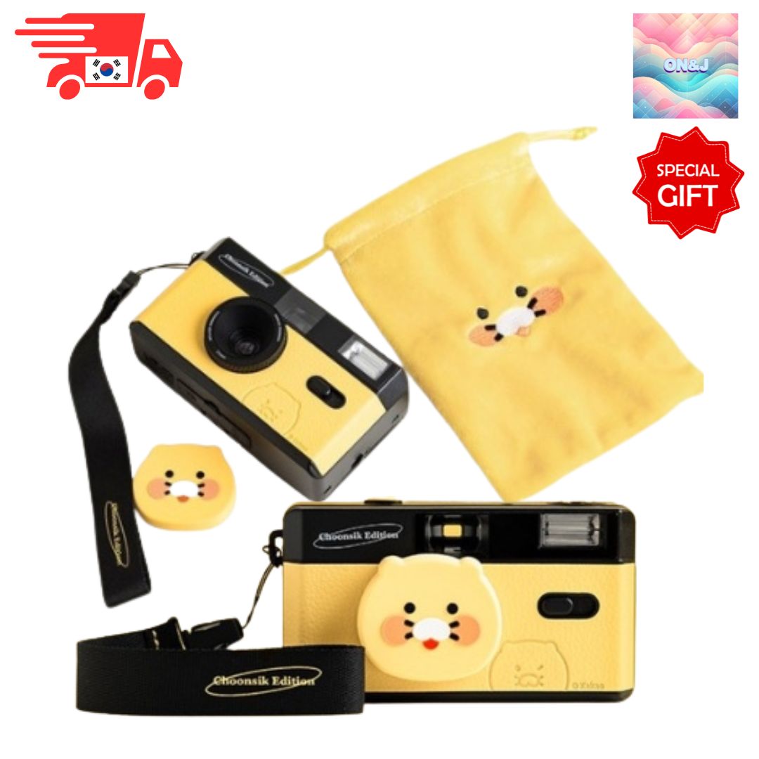 コーレックス エディション リユーザブル フィルムカメラ[[チュンシクイ]+レンズカバー+ポーチ+ストラップセット_카카오필름카메라