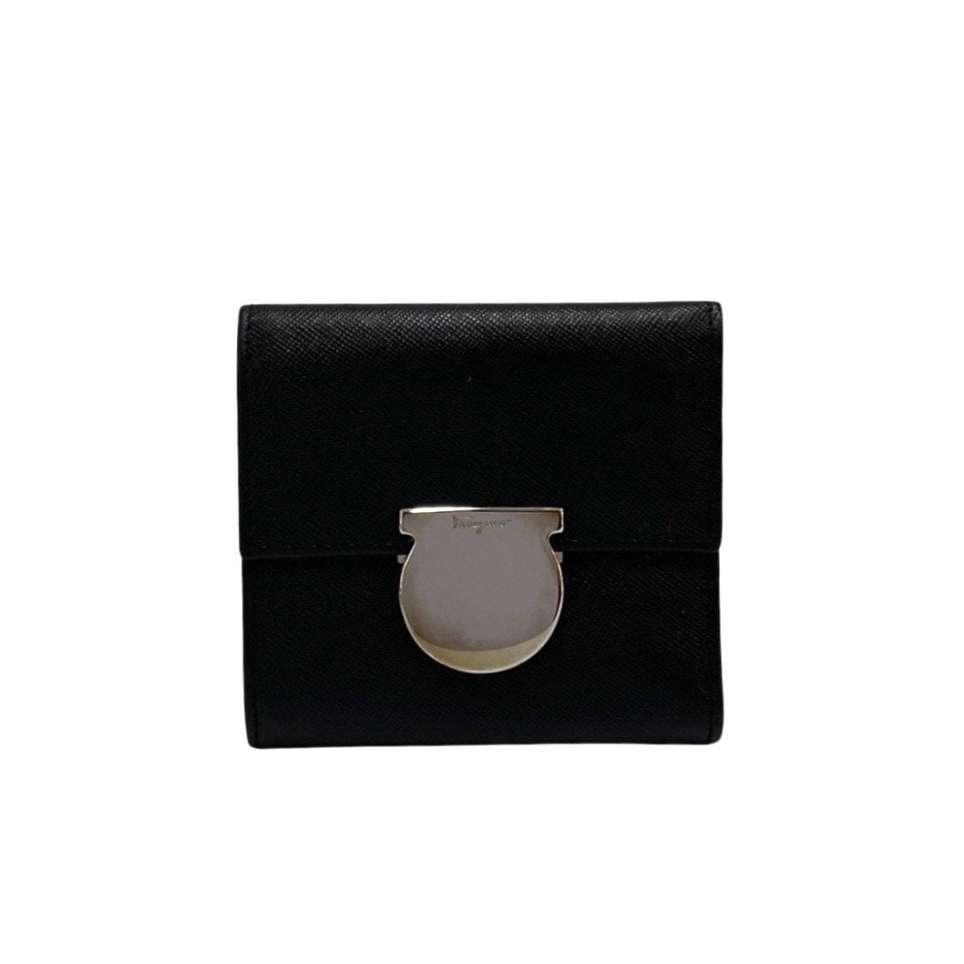 二つ折り財布 レザー ブラック 18828