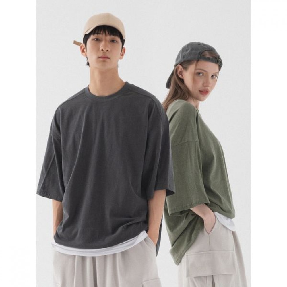 [Pianer] ピグメントインシジョンオーバーフィットショートスリーブTシャツ (3color)