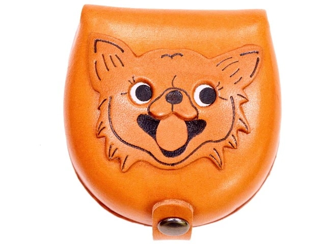 チワワ カラーコインケース 金茶 小銭入れ/財布 レザー/本革 VANCA/バンカクラフト