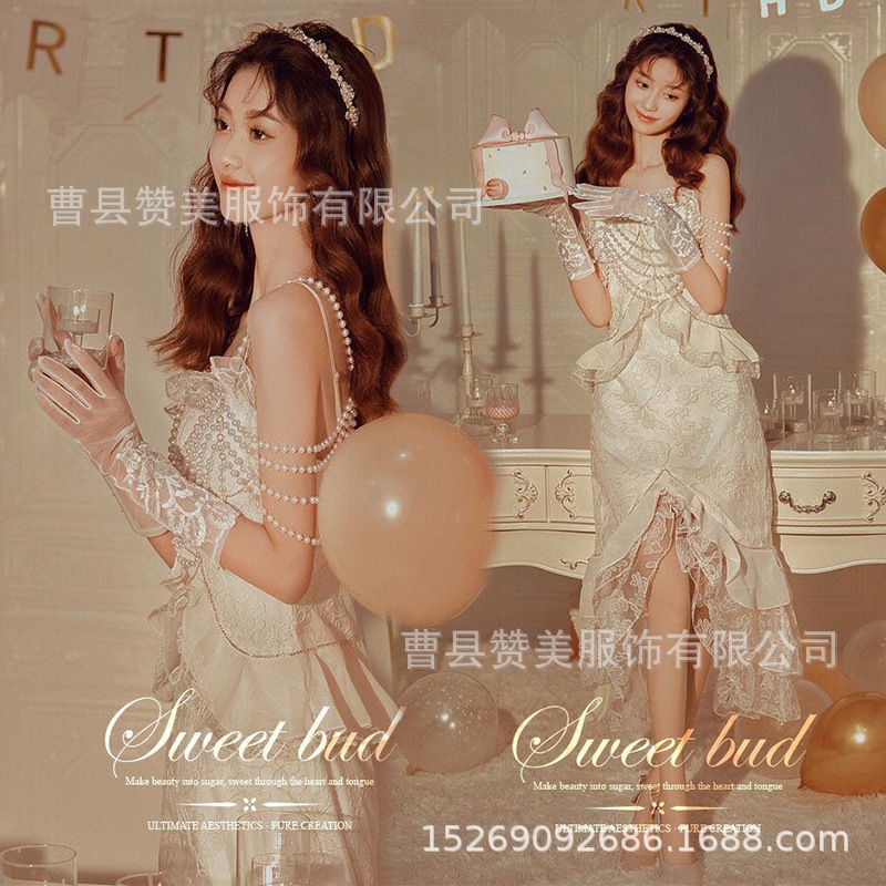 スタジオフォトスタジオ新しいスタイル女の子娘雰囲気誕生日テーマパーソナルフォトアート写真衣装