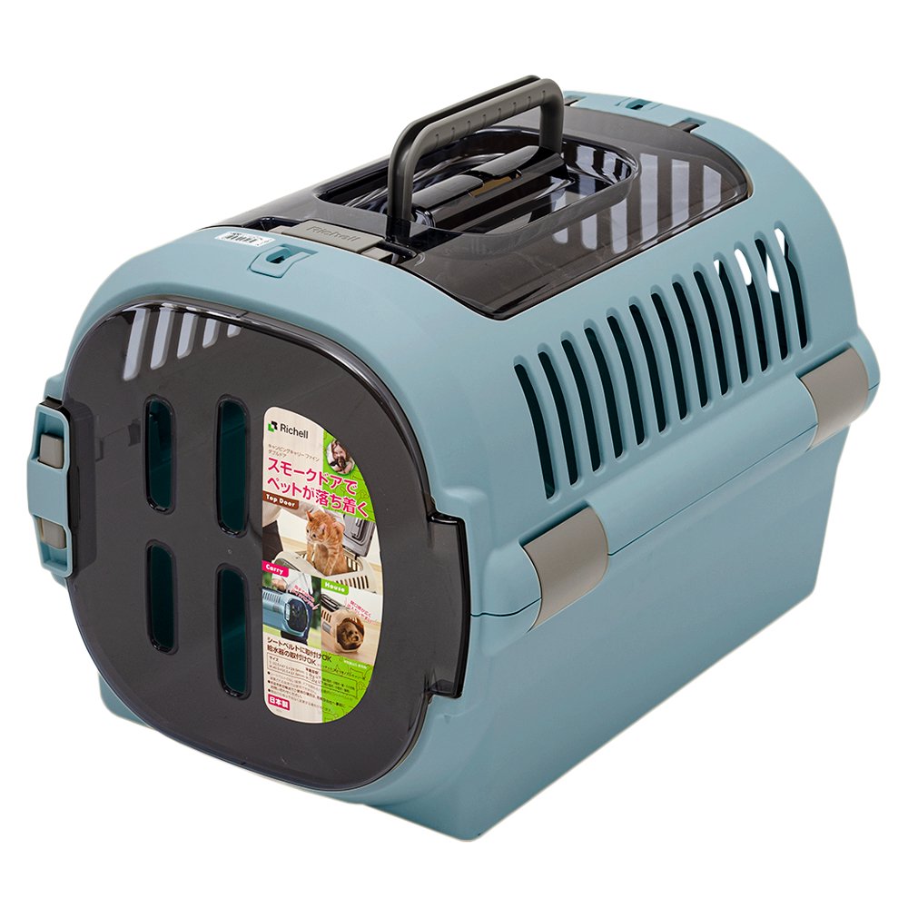 アウトレット品 キャンピングキャリー ファイン ダブルドア M 青 犬 キャリーケース ペットキャリー クレート お出かけ 訳あり CRC40―67―15―10―00