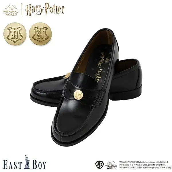 ハリーポッター ホグワーツ ローファー レディース 学生 ヒール 女子 黒 合成皮革 2E 日本製 HOGWARTS 3319434