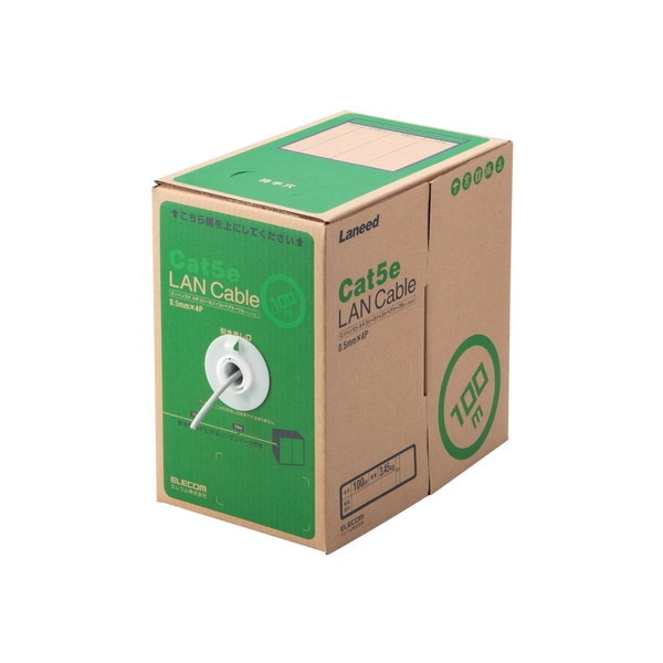 LD-CT2/LG100/RS RoHS対応LANケーブル CAT5E 100m ライトグレー 簡易パッケージ メーカー直送