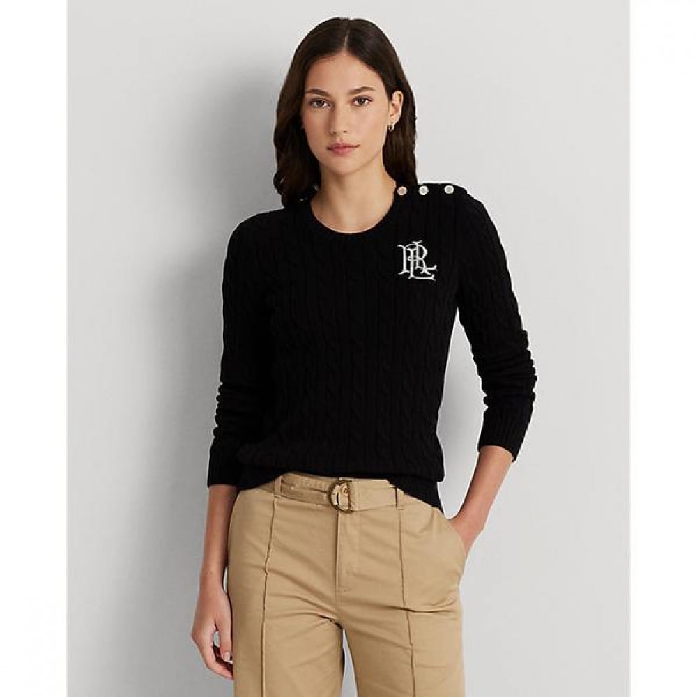 ローレン ラルフ ローレン ボタントリム ケーブルニット コットンセーター WMLRSWES6820596001