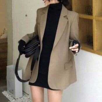 2色 アウター ジャケット レディース 春 きれいめ 軽い ミディアム丈 ミドル丈 長袖 BIGシルエット スリム 細身 ストレート Iライン ポケット 前開き フロントボタン 黒 ブラック ライトブ