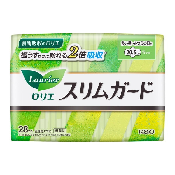 ロリエ スリムガード 多い昼ふつうの日用 羽つき（医薬部外品） 28個入16パック（1ケース）花