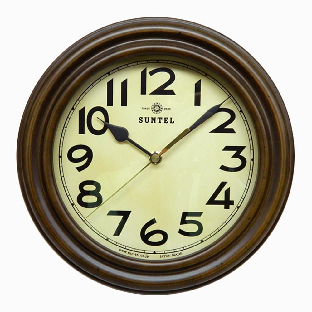 さんてる 日本製日本製 TRDE-MARK レトロ電波時計スタンド付 アンティークブラウン DQL668