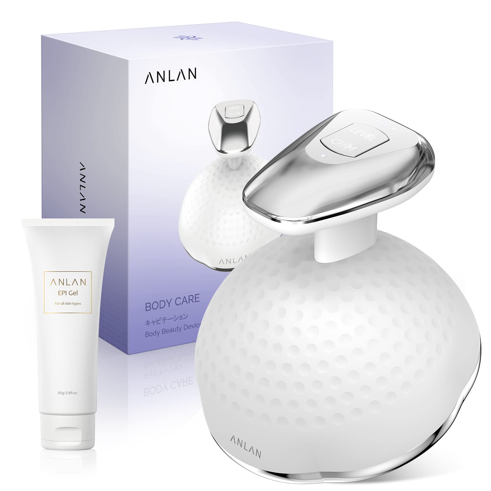 【ボディに集中ケア】ANLAN キャビテーション 家庭用 美顔器 EMS RF 超音波 ボディ専用 LED搭載 1台7役 3種類モード 3段階強 IPX6生活防水 10分間自動電源オフ 全身エステ可能