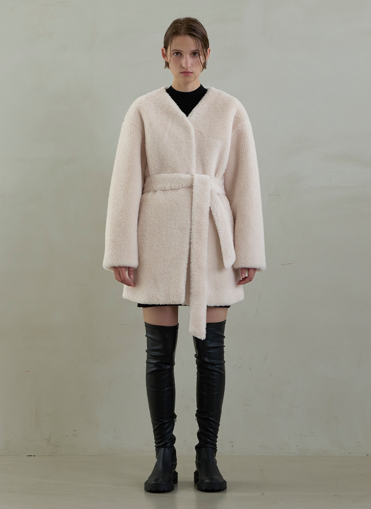 (JK-2906)Kive Fake Fur Half Jacket S