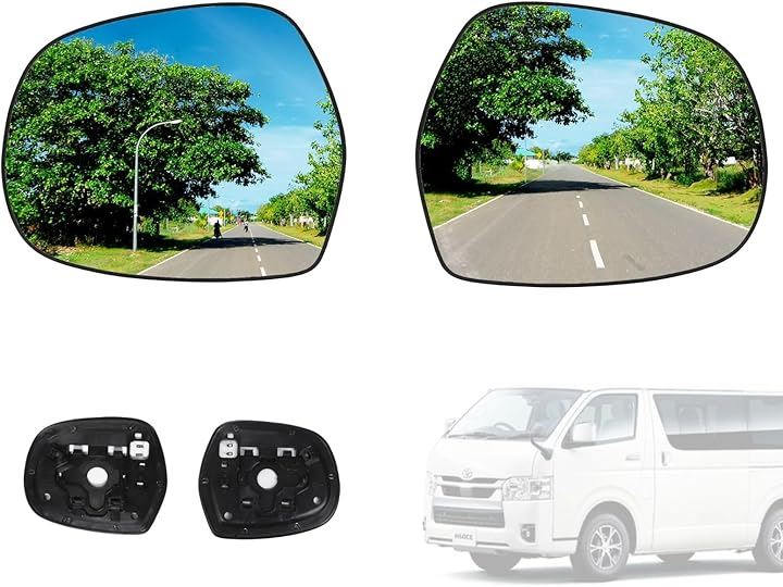 互換品サイドミラー ドアミラー 両側 ハイエース 200系 1～4型 対応 ガラス 簡単取付 加熱機能付き 広角設計 カスタマイズ(左右セット)