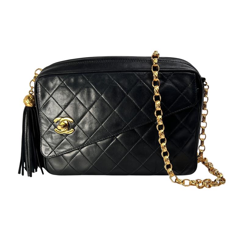CHANEL シャネル ココマーク ラムスキン ショルダーバッグ ブラック A-12744